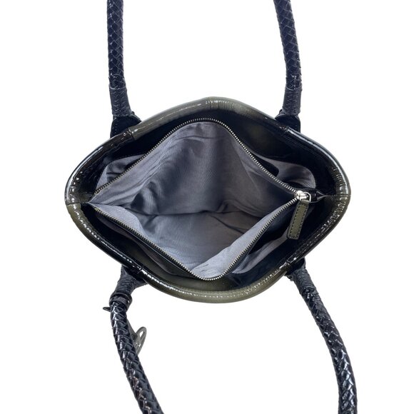 Elliot Lucca Women’s Black Shoulder Bag Braided Handles Magnetic Closure Sz M - Picture 12 of 14